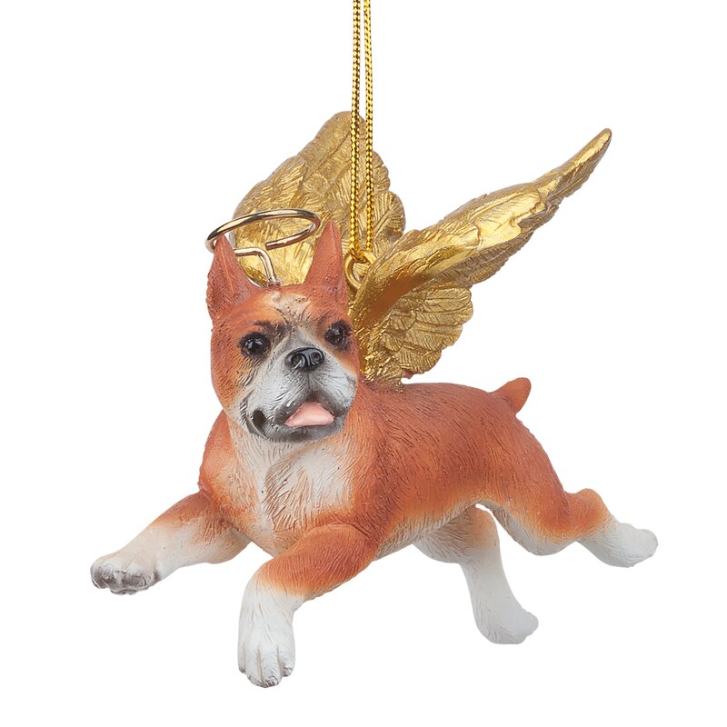 boxer dog angel statue